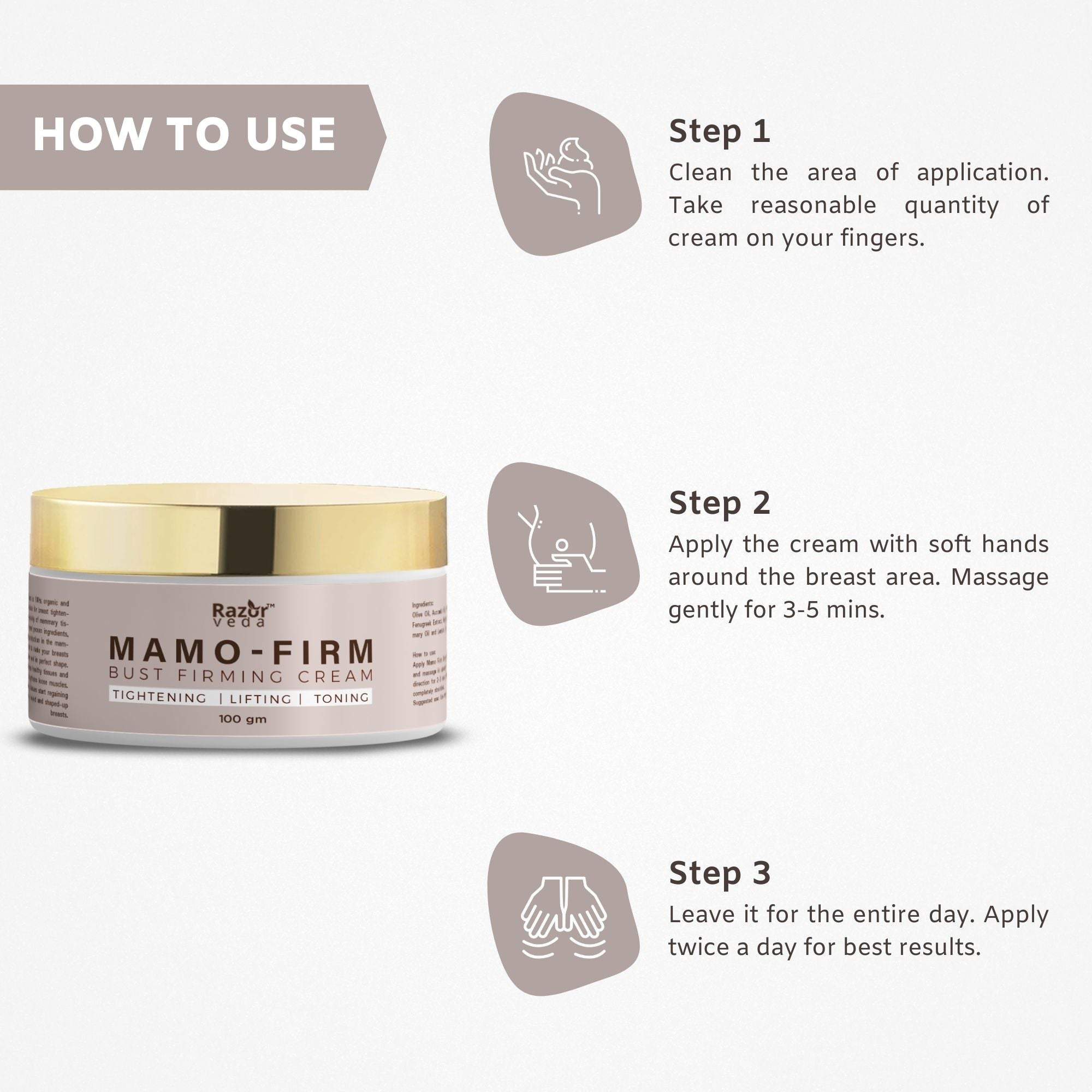 MAMO FIRM Breast Firming Cream for Breast Tightening, Lifting & Toning Razorveda