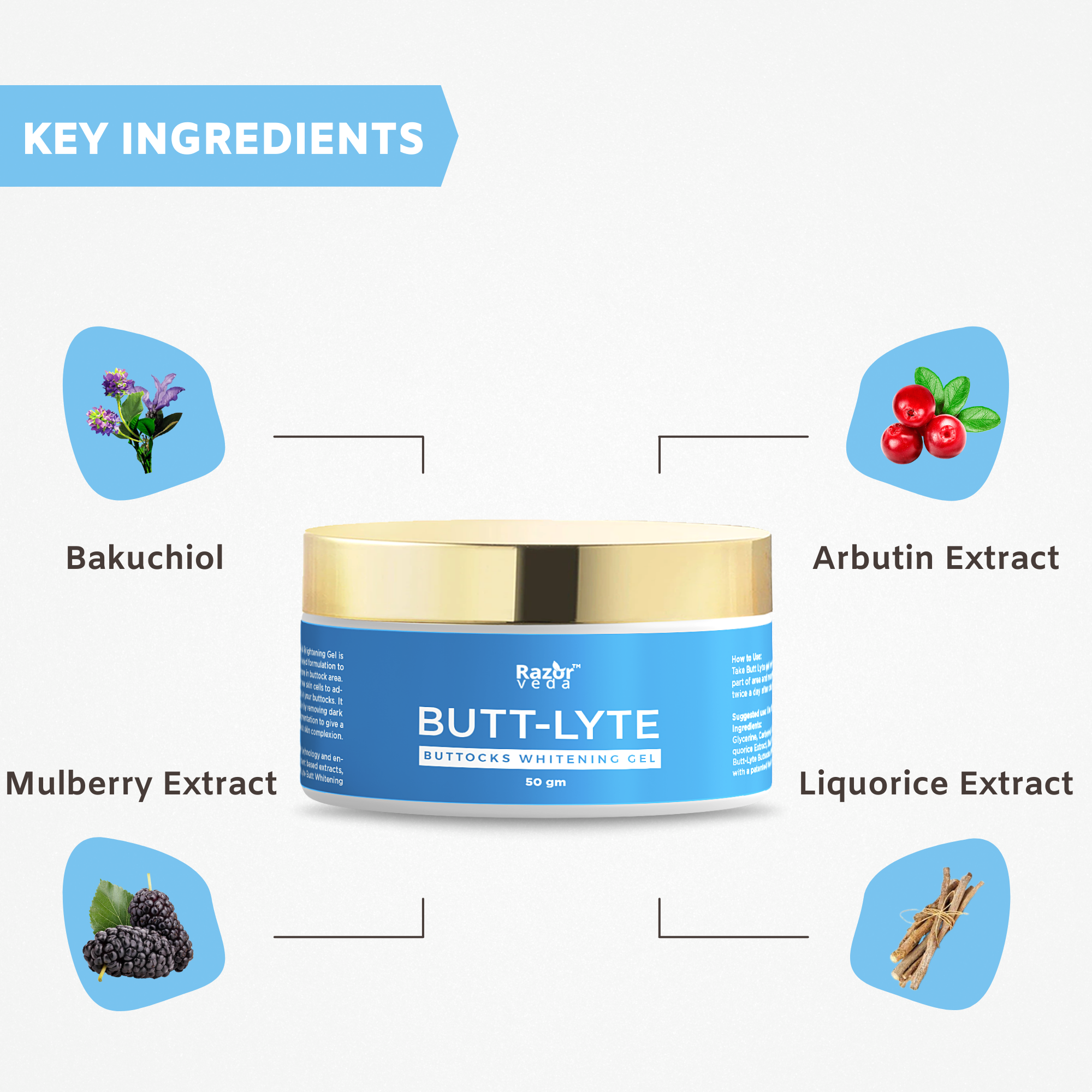 Butt-Lyte Buttock Whitening & Brightening Gel Razorveda