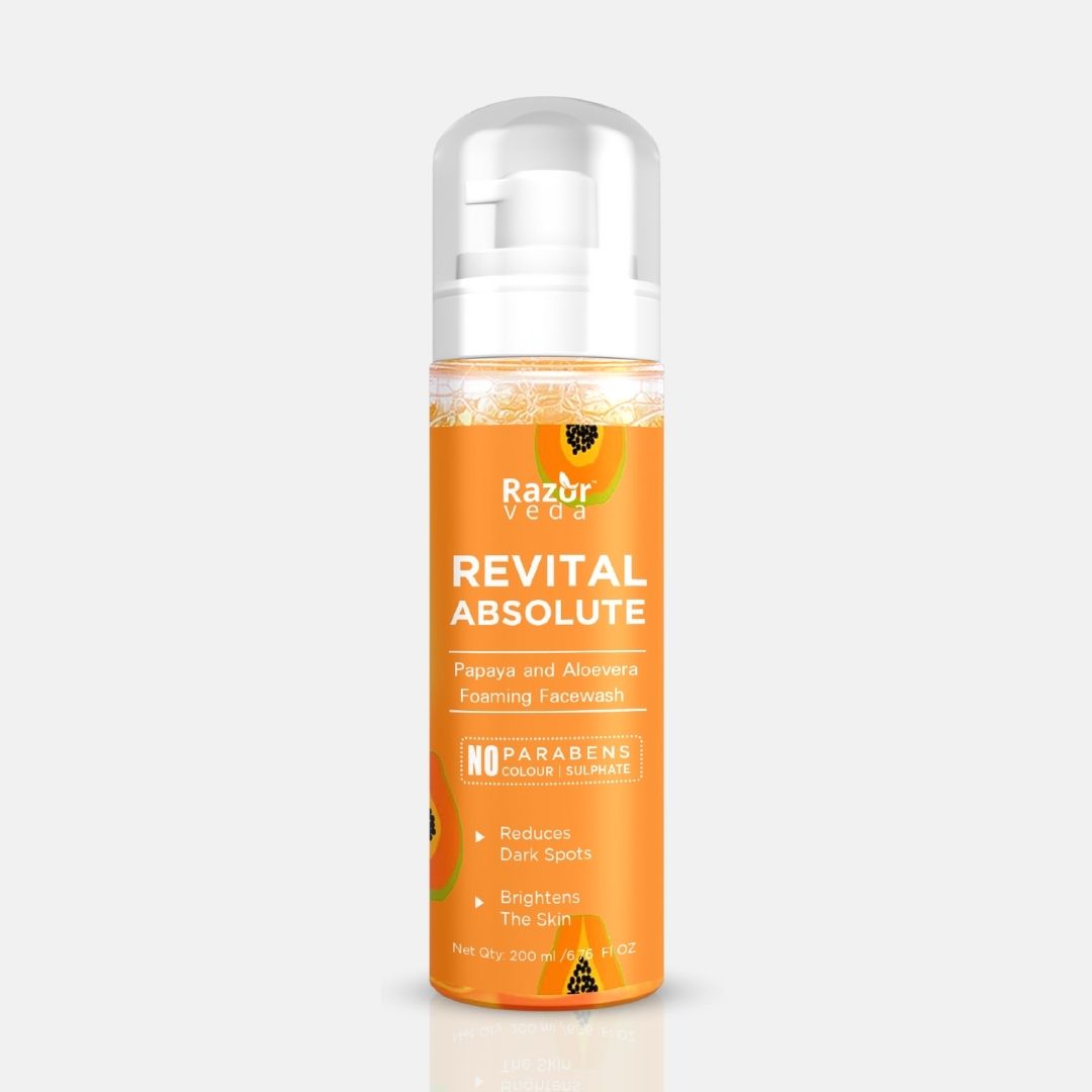 Revital Absolute Papaya and Aloe Vera Exfoliating, Blemishes Control Foaming Facewash - 200 ml Razorveda
