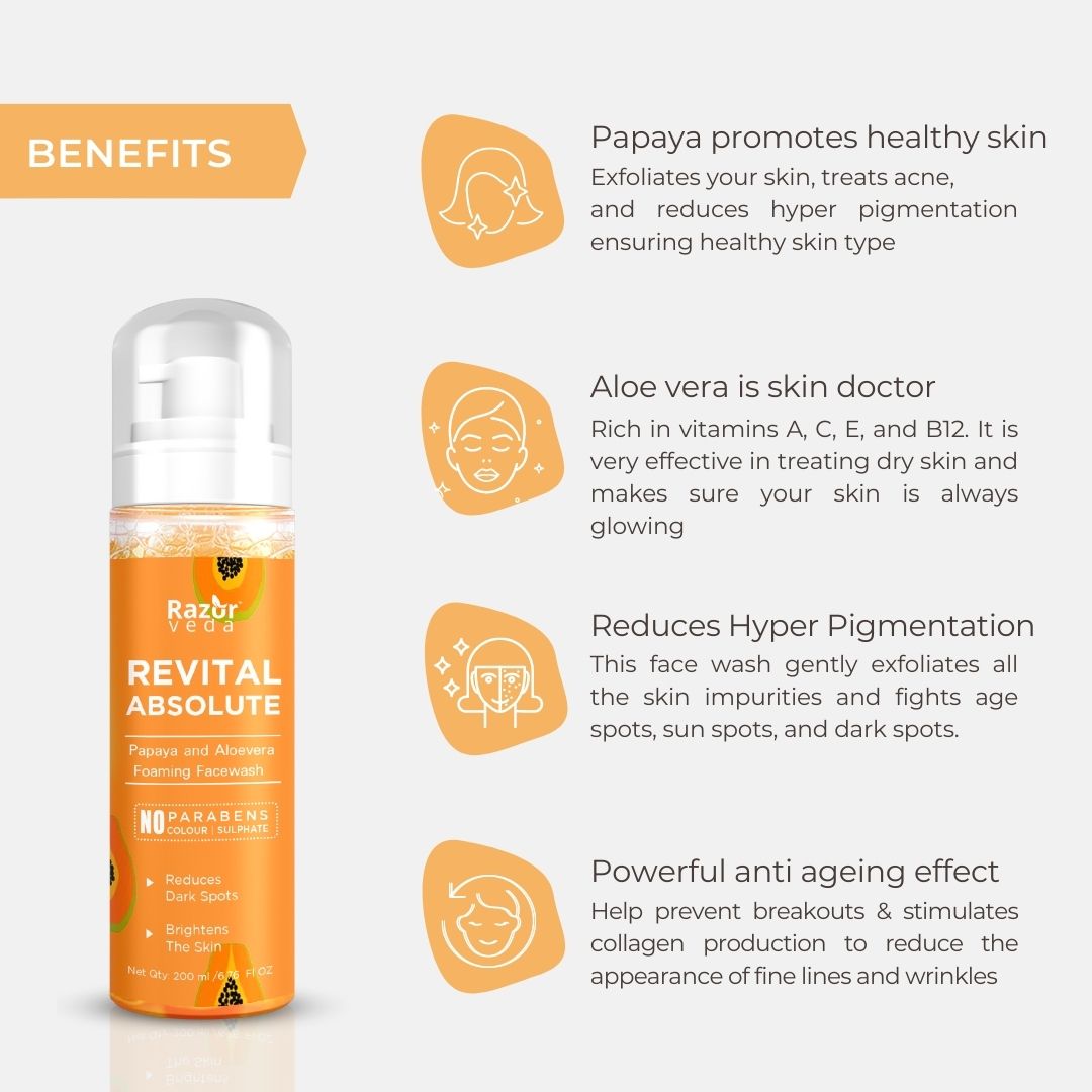 Revital Absolute Papaya and Aloe Vera Exfoliating - 200 ml Razorveda
