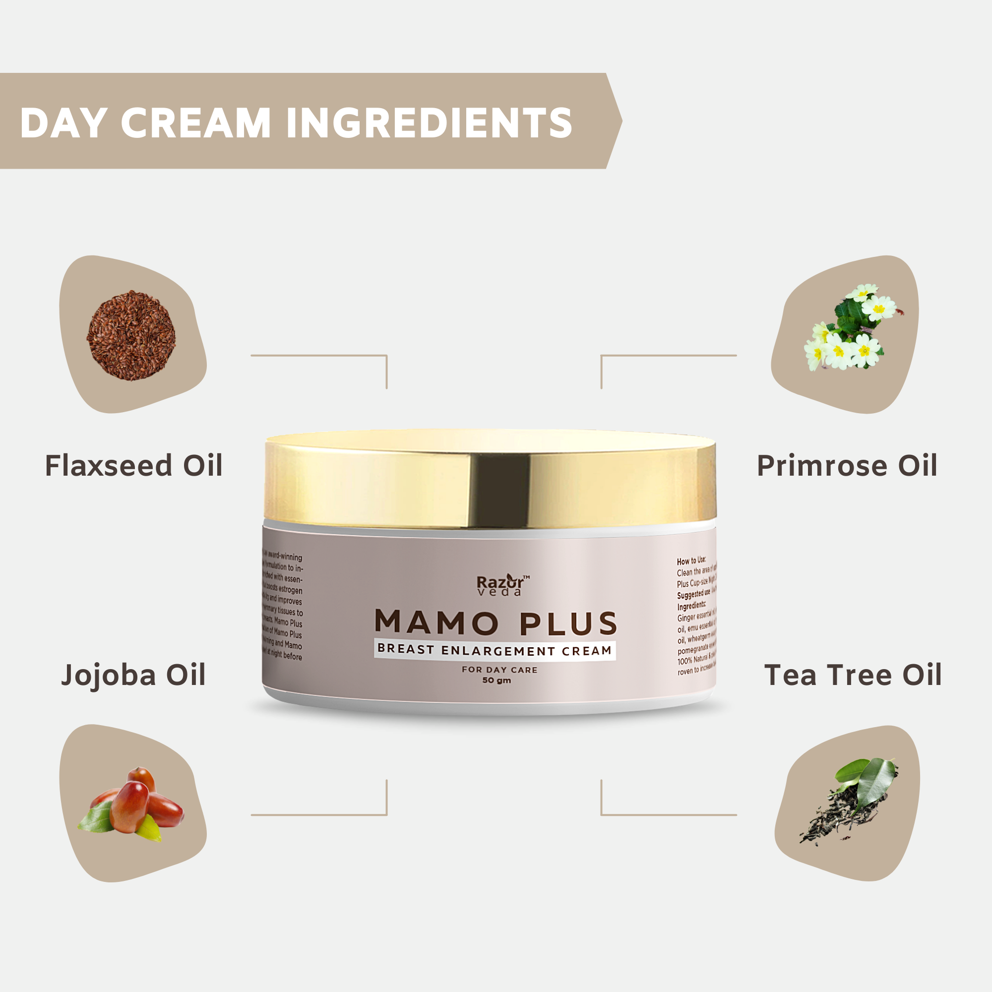 Mamo Plus Cup Size Cream for Bust Enhancement Razorveda