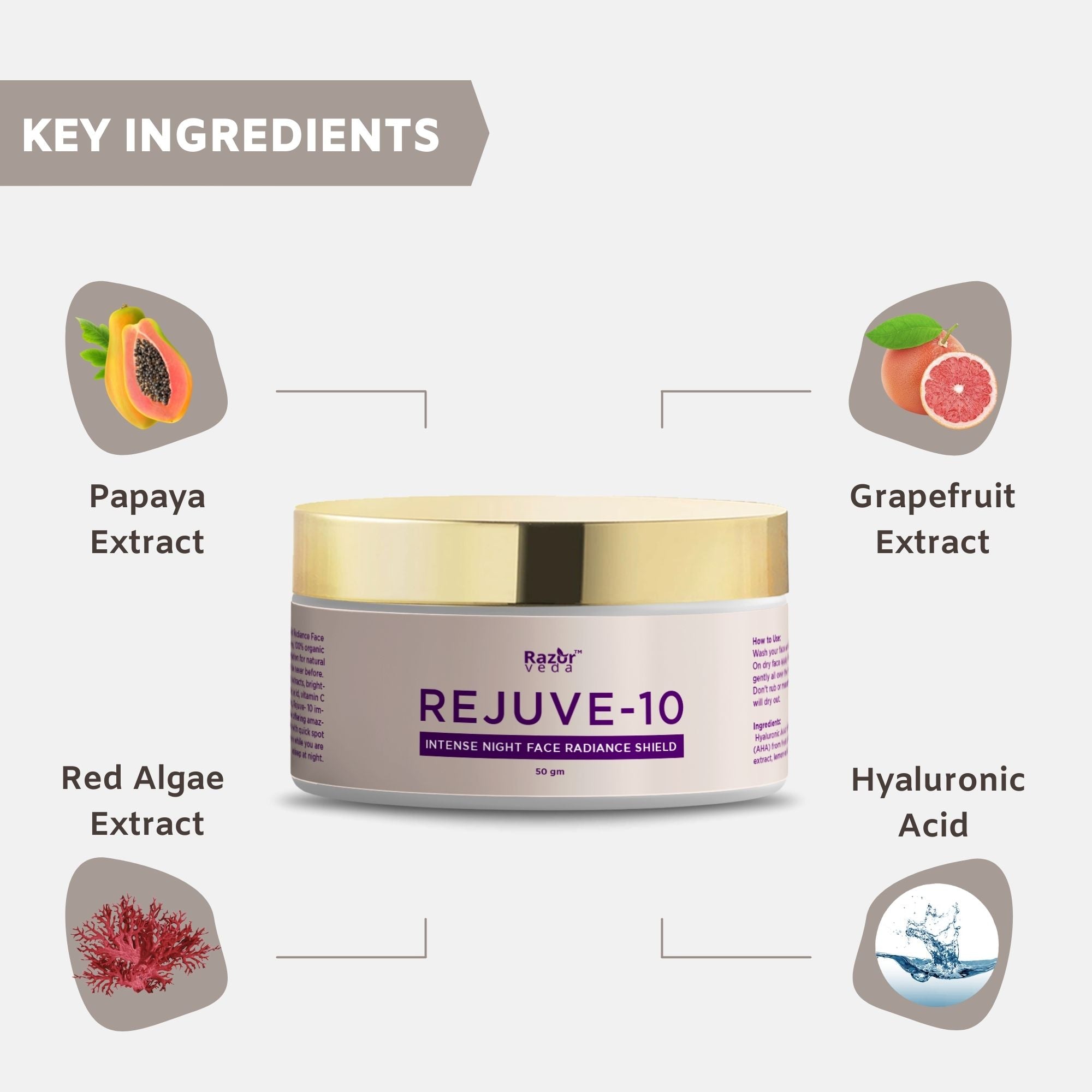 REJUVE 10- INTENSE NIGHT RADIANCE FACE SHIELD Razorveda