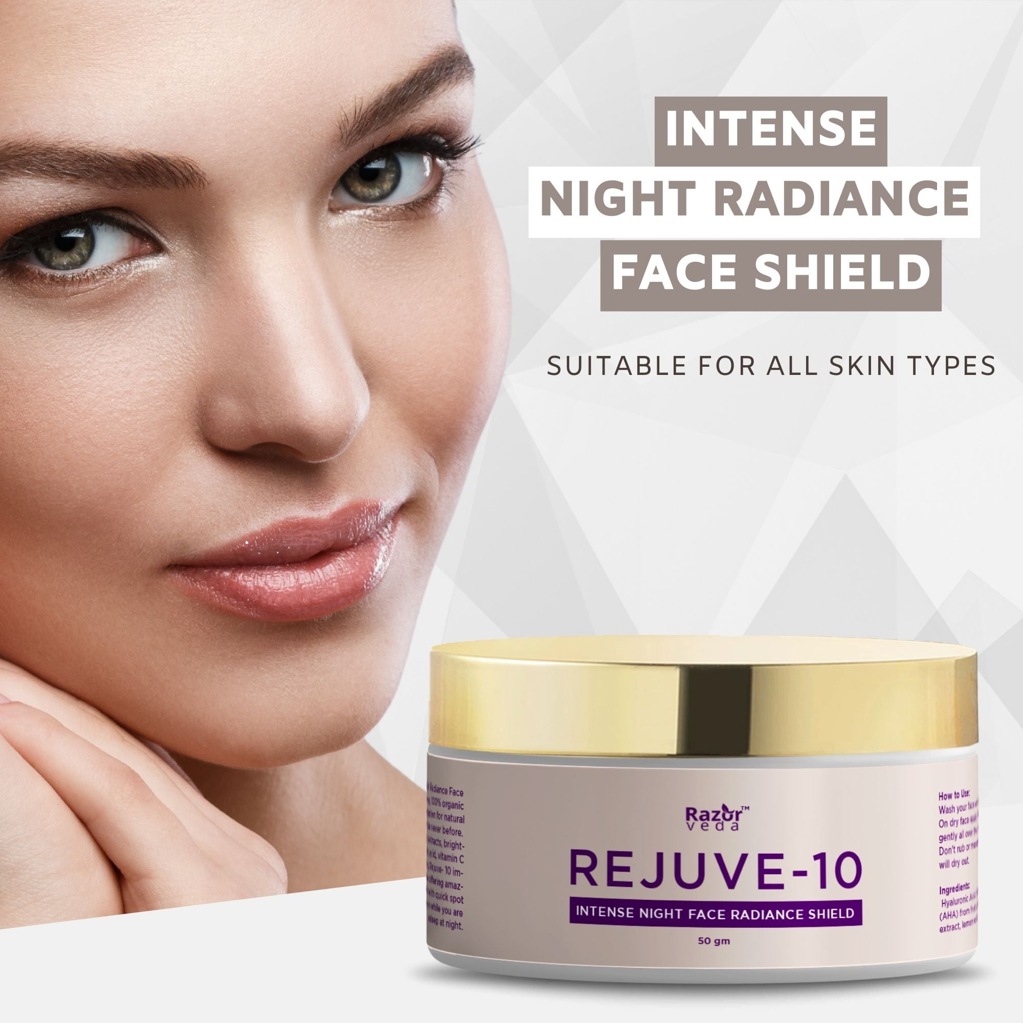 REJUVE 10- INTENSE NIGHT RADIANCE FACE SHIELD Razorveda