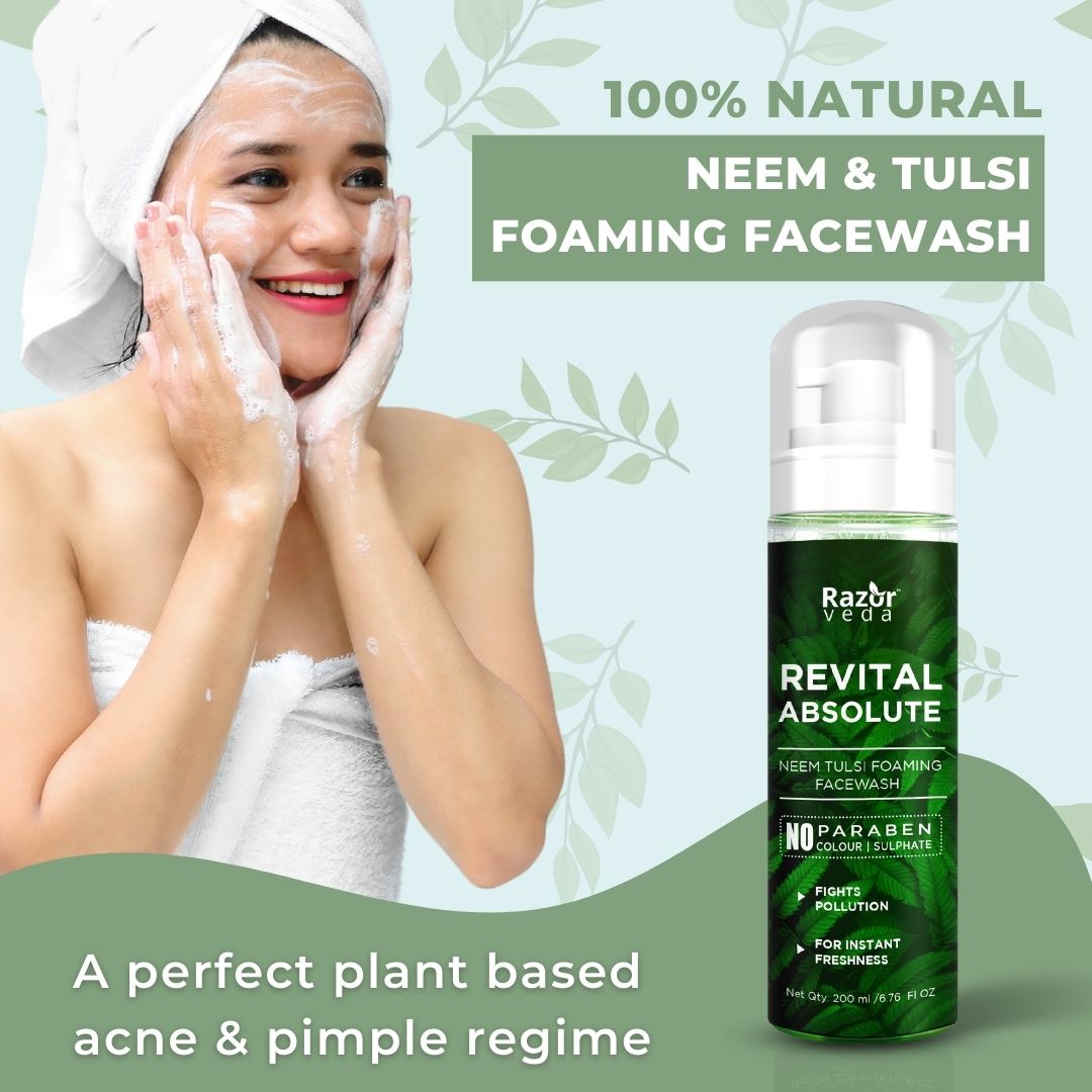 Revital Absolute Neem and Tulsi Foaming Facewash For Pimple and Acne Prone Skin - 200 ml Razorveda