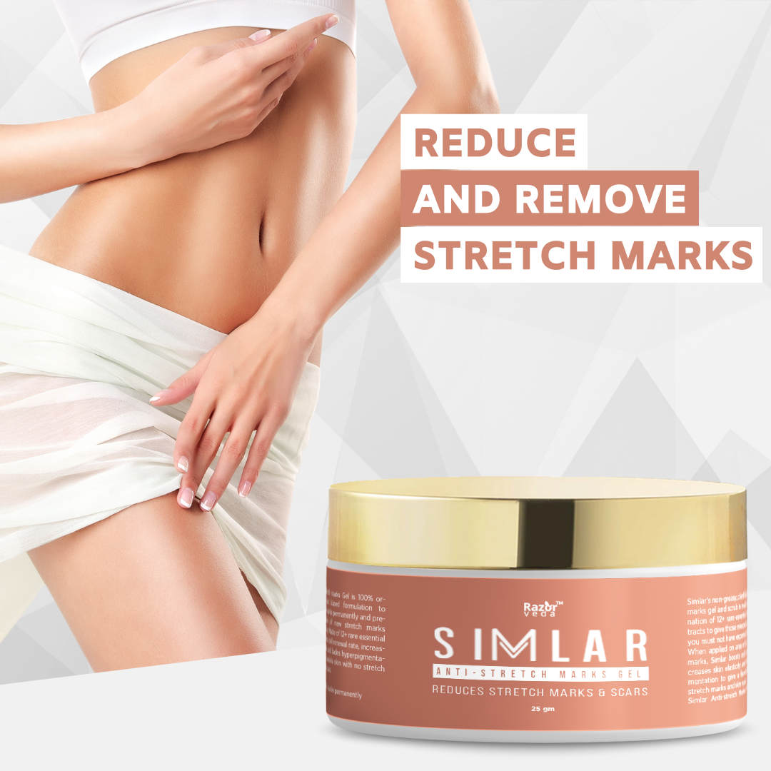 SIMLAR Anti-Stretch Marks Gel for Belly, Thighs, Arms & Intimate Area Stretch Marks Razorveda