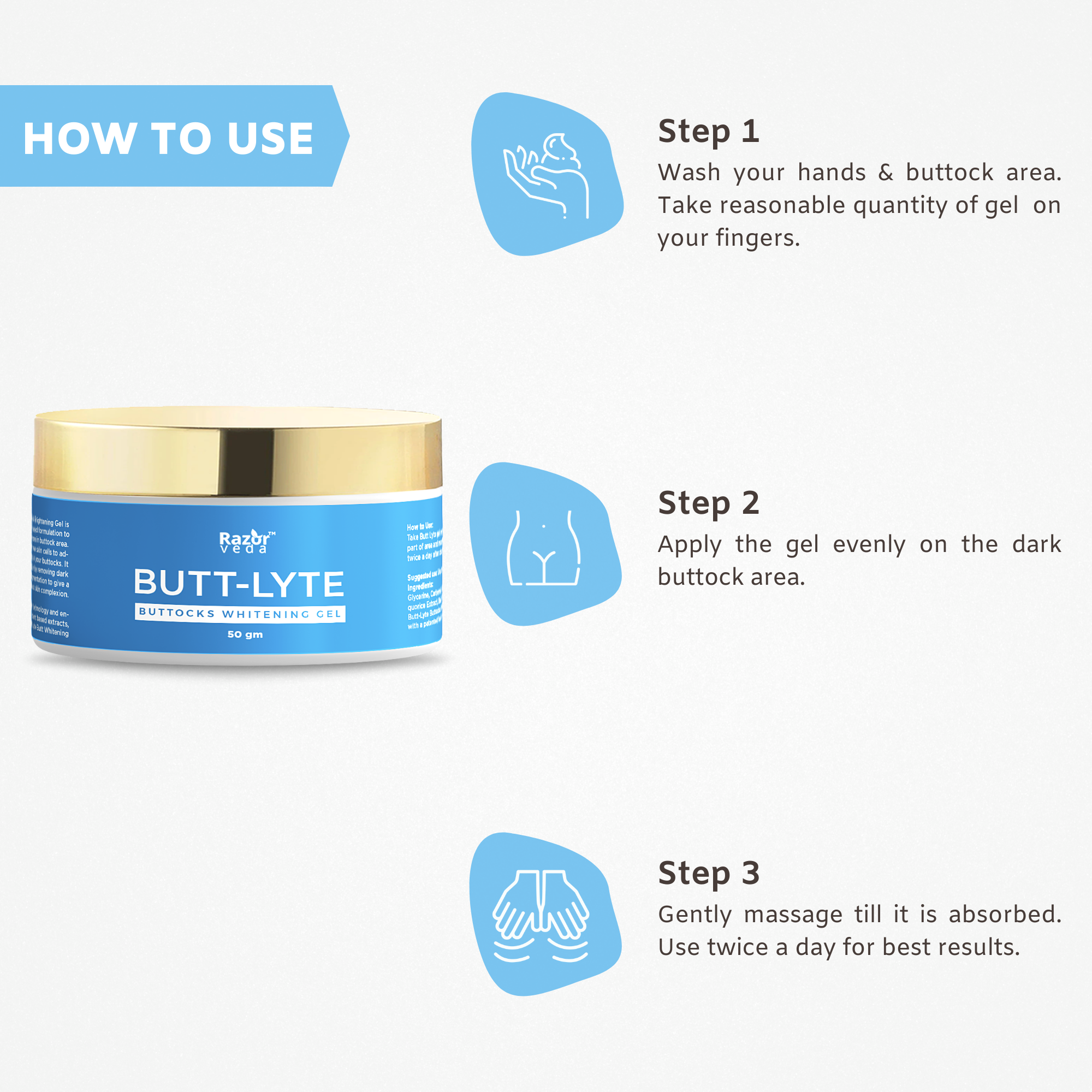 Butt-Lyte Buttock Whitening & Brightening Gel Razorveda