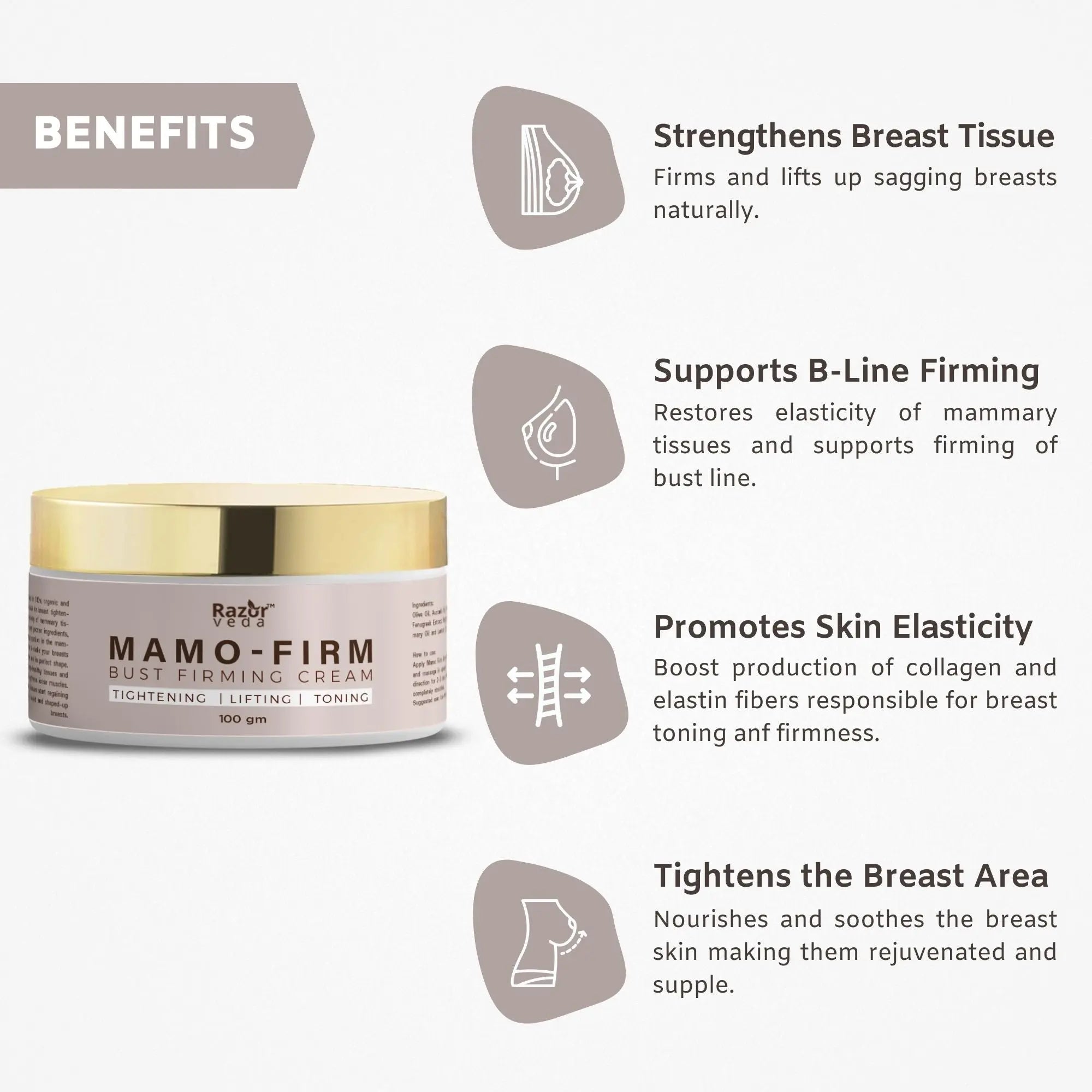 MAMO FIRM Breast Firming Cream for Breast Tightening, Lifting & Toning Razorveda