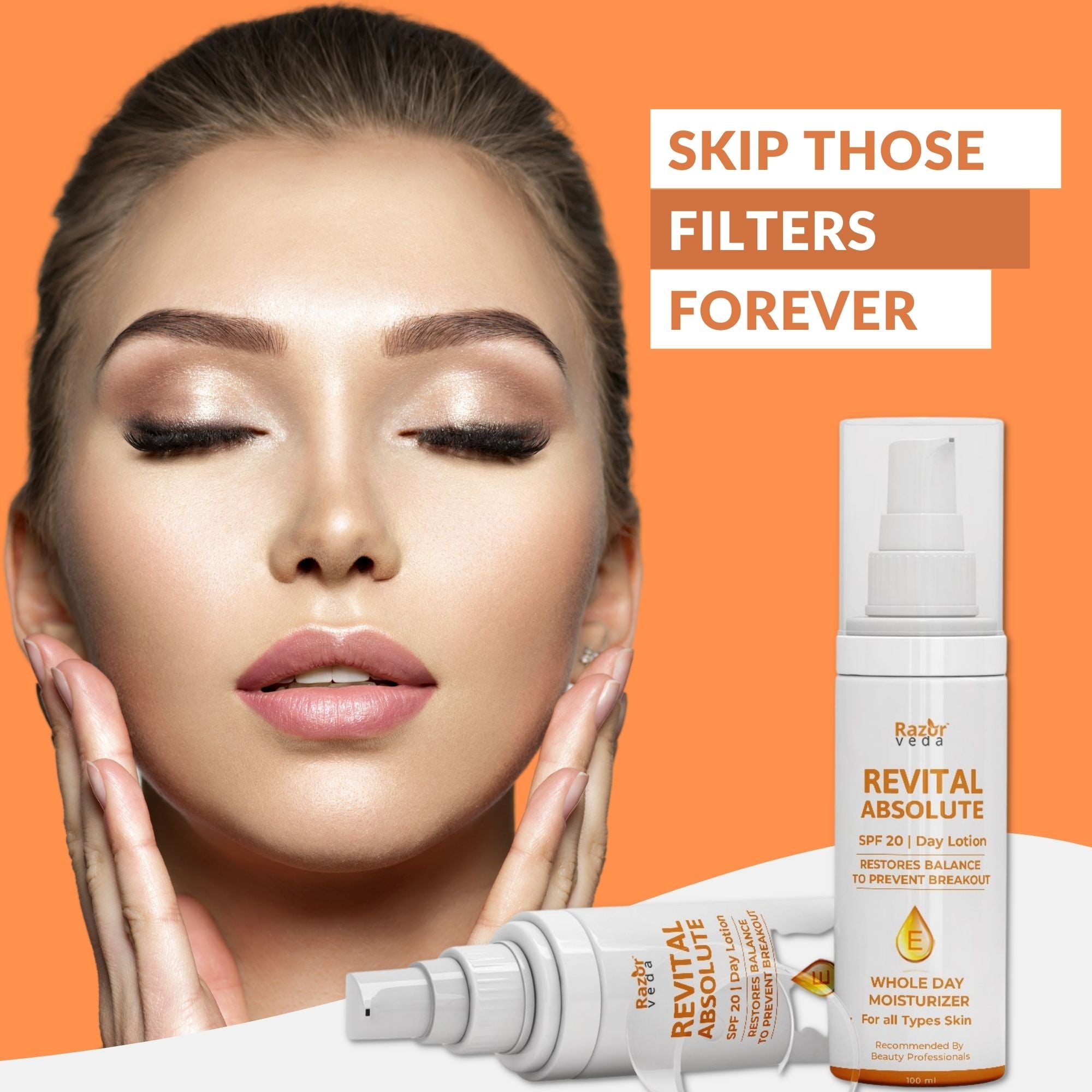 REVITAL ABSOLUTE Clear Moisturizer with SPF 20 for Whole Day Moisturization & Healthy Skin Razorveda