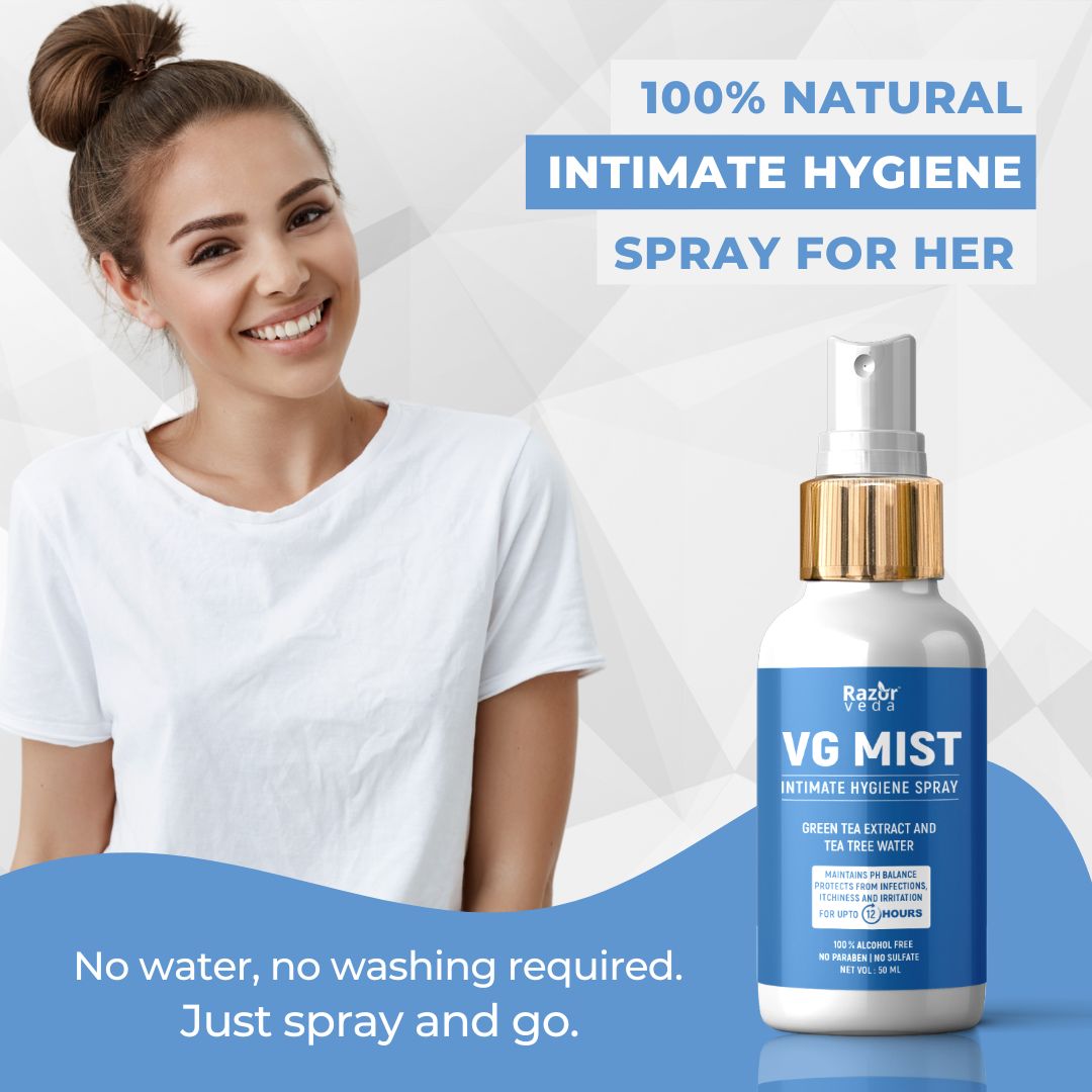 VG MIST - Natural Intimate Hygiene Spray for Women (50 ml) Razorveda